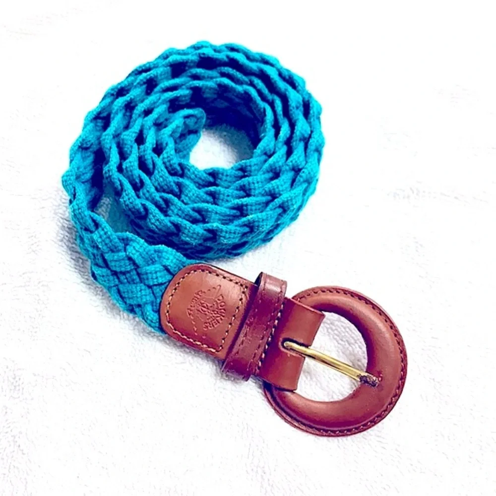 Really Cute »—» DOCKER’S «—« || No.1651 ||Teal Braided Rope Belt •M || 27”~31”•